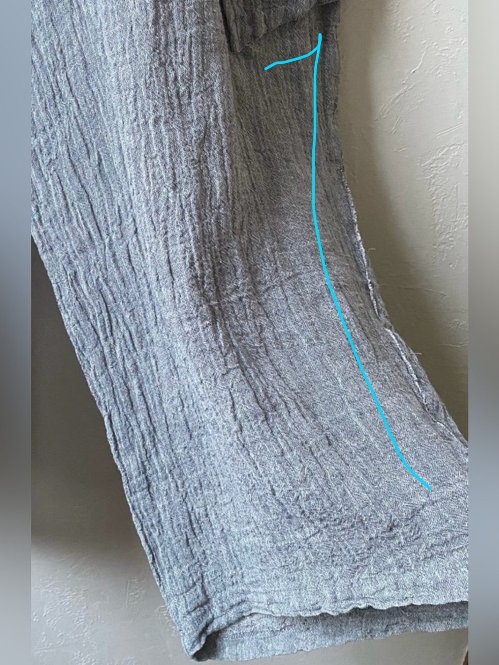 Luukaa Boho Lagenlook Gray Linen Wide Leg Trouser - Picture 9 of 9